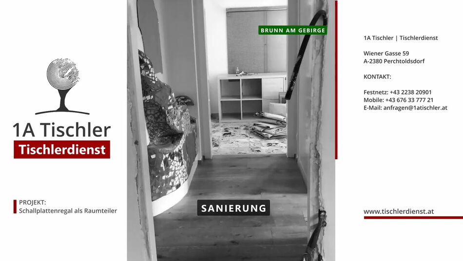 1A Tischler - Schallplattenregal u. Raumteiler