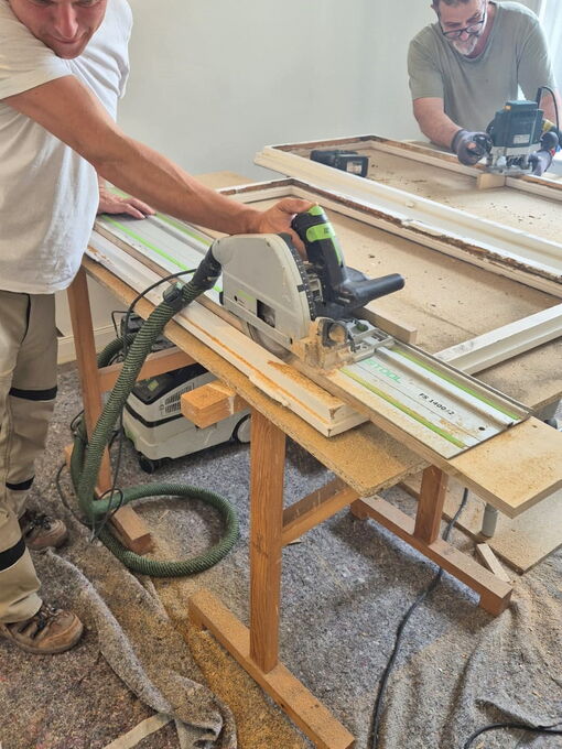 Fensterflügel auffräsen für Isolierglas