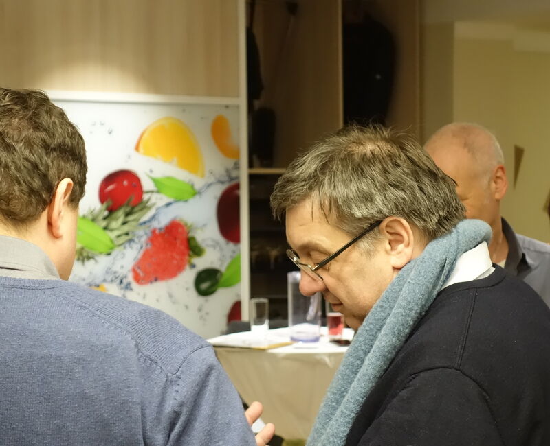 Naturfarben im Vergleich - angeregte Diskussion nach dem Vortrag